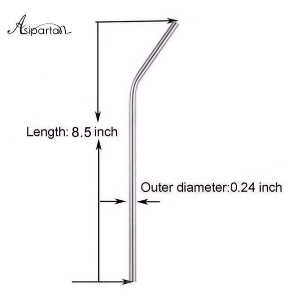 Planet Gates 5pcs/set Stainless Steel Bent Drinking Straws Reusable Beverage Straws With Cleaning Brush For 20oz Wine Accessories