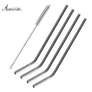 Planet Gates 5pcs/set Stainless Steel Bent Drinking Straws Reusable Beverage Straws With Cleaning Brush For 20oz Wine Accessories