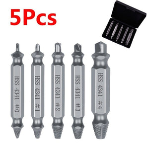 Planet Gates 5Pcs Silver With box 4/5/6 PCS Damaged Screw Extractor Drill Bit Set Stripped Broken Screw Bolt Remover Extractor Easily Take Out Demolition Tools