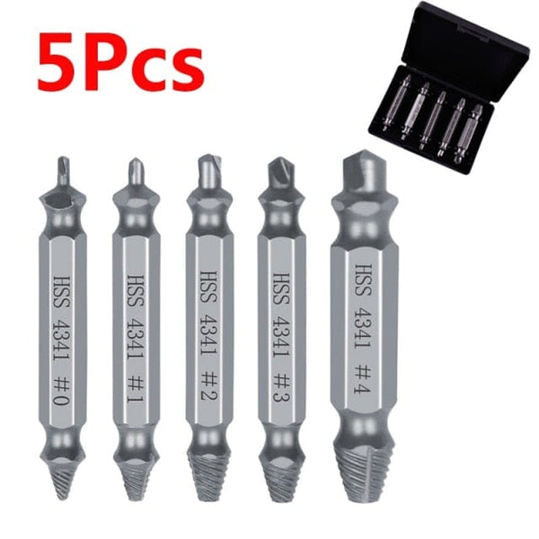 Planet Gates 5Pcs Silver With box 4/5/6 PCS Damaged Screw Extractor Drill Bit Set Stripped Broken Screw Bolt Remover Extractor Easily Take Out Demolition Tools