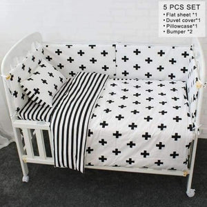 Planet Gates 5Pcs with 2 bumpers Baby Cot Bedding Set Soft Breathable Cotton Bed Linen For Children Including Quilt Pillow Bumper Flat Sheet Cradle Kit For Kids