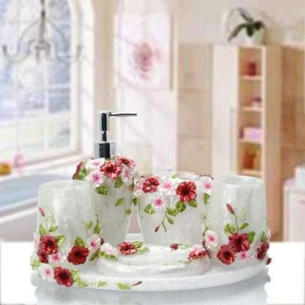 Planet Gates 5pcs with tray 4 5pcs 6pcs/set Resin Bathroom Accessories Sets/Dispensers/Dishes/Toothpaste Holders/tray/Bathroom Tumblers/Bathroom Products