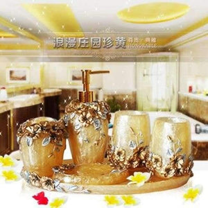 Planet Gates 5pcs with tray 6 5pcs 6pcs/set Resin Bathroom Accessories Sets/Dispensers/Dishes/Toothpaste Holders/tray/Bathroom Tumblers/Bathroom Products