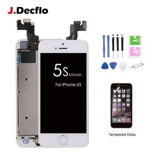 Planet Gates 5s Black with Gifts LCD Touch Screen Digitizer For iPhone 5s+Home Button+Front Camera+Ear Speaker with Gifts Tempered Glass+Tools