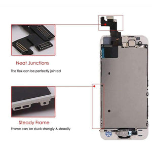 Planet Gates 5s Black with Gifts LCD Touch Screen Digitizer For iPhone 5s+Home Button+Front Camera+Ear Speaker with Gifts Tempered Glass+Tools