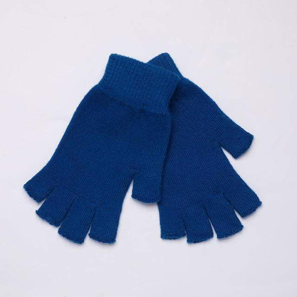 Planet Gates 5Seaweed Blue / Elastic Sparsil Women Men Half Finger Cashmere Glove Short Wool Knitted Wrist Mitten Winter Warm Unisex Wool Stretch Fingerless Gloves