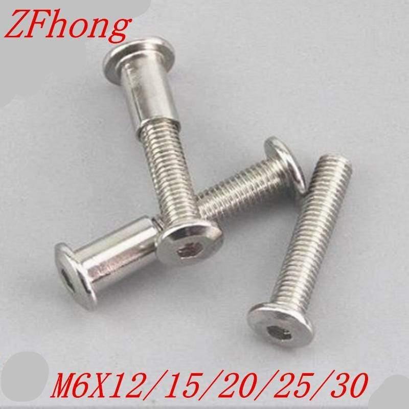 5sets/lot M6*12/15/20/25/30/35/40 Splint Nut Male-Female Snap Rivets Butt Set Screws With Nut
