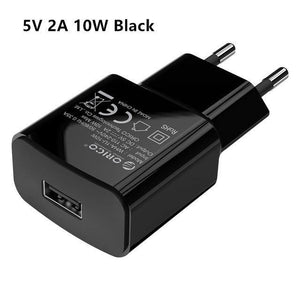 Planet Gates 5V 2A 10W Black Mobile Phone Charger 5V 1A 5W / 5V 2A 10W USB Travel Charger Portable Wall Adapter EU Plug Black / White for iphone x