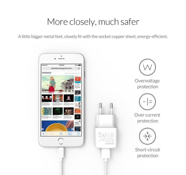 Planet Gates 5V 2A 10W Black Mobile Phone Charger 5V 1A 5W / 5V 2A 10W USB Travel Charger Portable Wall Adapter EU Plug Black / White for iphone x