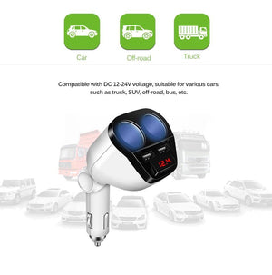 Planet Gates 5V 3.4A Dual USB Car Charger 120W Cigarette Lighter Socket Power Adapter for Samsung Galaxy s8 iPhone 7 8 X Phone Charger