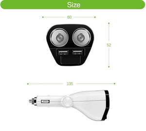Planet Gates 5V 3.4A Dual USB Car Charger 120W Cigarette Lighter Socket Power Adapter for Samsung Galaxy s8 iPhone 7 8 X Phone Charger