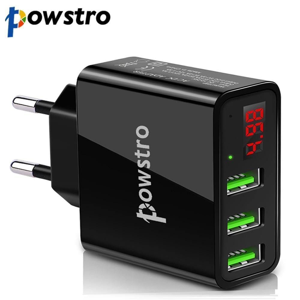 Planet Gates 5V 3A Mobile Phone Charger 3 Port USB Wall Charger Travel Adapter Charging Voltage Current For Iphone X 8 7 Samsung