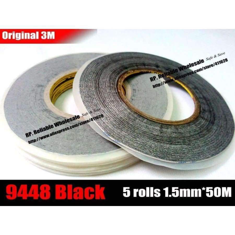 Planet Gates 5x (1.5mm*50M) 3M 9448AB Double Sided Black Adhesive Tape Glue for Samsung Galaxy HTC iphone ipad Phone Touch Screen LCD Display