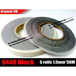 Planet Gates 5x (1.5mm*50M) 3M 9448AB Double Sided Black Adhesive Tape Glue for Samsung Galaxy HTC iphone ipad Phone Touch Screen LCD Display