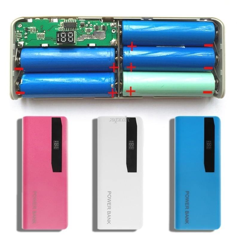 Planet Gates 5x 18650 Li-Battery Charger LCD Display DIY Power Bank Case Flashlight External Box Oct30 Drop ship