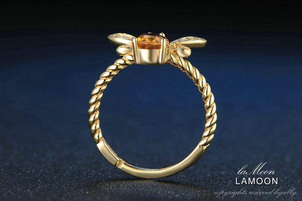 Planet Gates 5x7mm 1ct Natural Oval Citrine 925 Sterling Silver Jewelry Wedding Ring with  S925