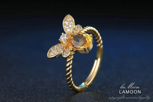 Planet Gates 5x7mm 1ct Natural Oval Citrine 925 Sterling Silver Jewelry Wedding Ring with  S925