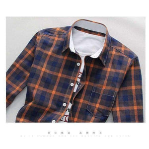 Planet Gates 5XL Plaid Shirts Men Checkered Shirt Brand 2018 New Fashion Button Down Long Sleeve Casual Shirts Plus Size Drop Shipping