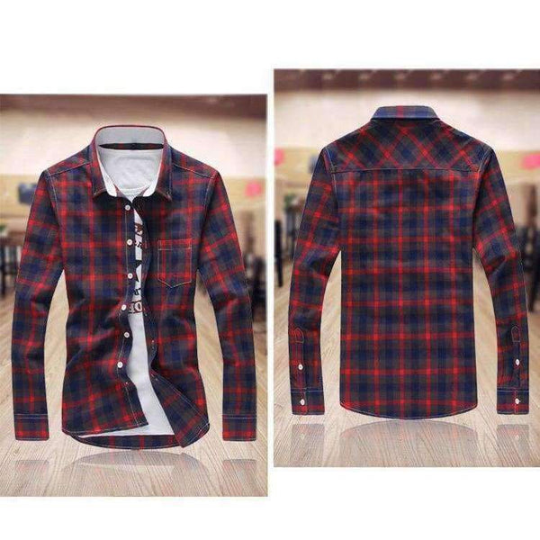 Planet Gates 5XL Plaid Shirts Men Checkered Shirt Brand 2018 New Fashion Button Down Long Sleeve Casual Shirts Plus Size Drop Shipping