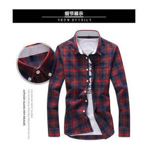 Planet Gates 5XL Plaid Shirts Men Checkered Shirt Brand 2018 New Fashion Button Down Long Sleeve Casual Shirts Plus Size Drop Shipping