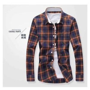 Planet Gates 5XL Plaid Shirts Men Checkered Shirt Brand 2018 New Fashion Button Down Long Sleeve Casual Shirts Plus Size Drop Shipping