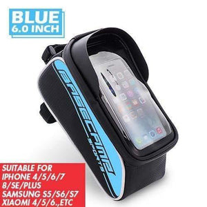 Planet Gates 6.0 Blue Bike Bag Bike Bag Rainproof Bag For Bicycle Front Tube Cycling Bag Phone Case Frame Bicycle Bag MTB Pannier Bicycle Accessories