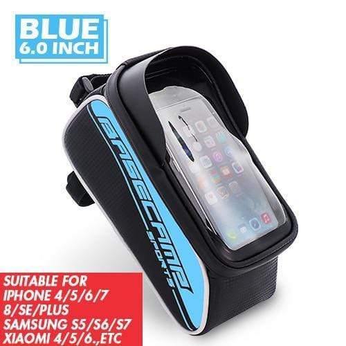 Planet Gates 6.0 Blue Bike Bag Bike Bag Rainproof Bag For Bicycle Front Tube Cycling Bag Phone Case Frame Bicycle Bag MTB Pannier Bicycle Accessories
