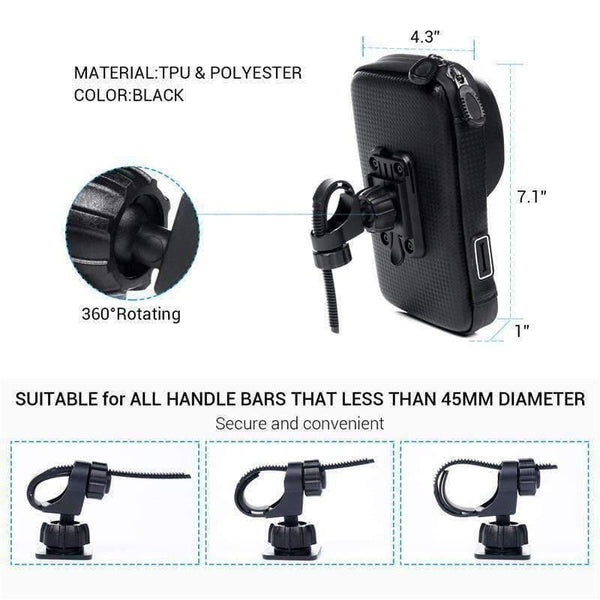 Planet Gates 6.0 inch Waterproof Bike Bicycle Mobile Phone Holder Stand Motorcycle Handlebar Mount Bag For iphone X Samsung LG Huawei