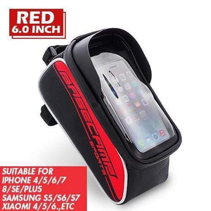 Planet Gates 6.0 Red Bike Bag Bike Bag Rainproof Bag For Bicycle Front Tube Cycling Bag Phone Case Frame Bicycle Bag MTB Pannier Bicycle Accessories