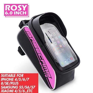 Planet Gates 6.0 Rosy Bike Bag Bike Bag Rainproof Bag For Bicycle Front Tube Cycling Bag Phone Case Frame Bicycle Bag MTB Pannier Bicycle Accessories
