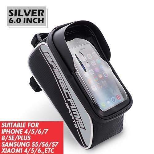 Planet Gates 6.0 Silver Bike Bag Bike Bag Rainproof Bag For Bicycle Front Tube Cycling Bag Phone Case Frame Bicycle Bag MTB Pannier Bicycle Accessories