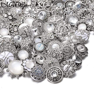 Planet Gates 6 10pcs/lot High Quality Snap Button Jewelry DIY Crystal Rhinestone Flower 18mm 20mm Metal Snap Buttons Fit Snap Bracelet Bangle