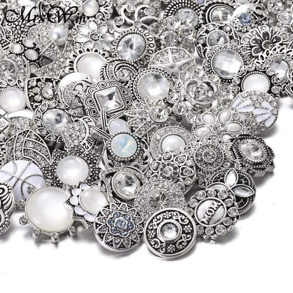 Planet Gates 6 10pcs/lot High Quality Snap Button Jewelry DIY Crystal Rhinestone Flower 18mm 20mm Metal Snap Buttons Fit Snap Bracelet Bangle
