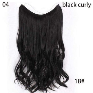 Planet Gates #6 / 22inches Fish Line Hairpieces 22'' Invisible Wire No Clips in Hair Extensions Secret Silky Straight Synthetic Hairs 100g/pic