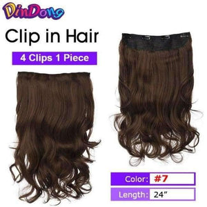 Planet Gates #6 / 24inches Synthetic Fish Line Hair Wavy Clip in Hair Extensions 3/4 Half Wig 3 Styles Available Premium Heat Resistant Hair