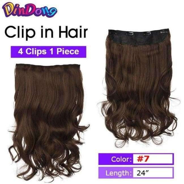 Planet Gates #6 / 24inches Synthetic Fish Line Hair Wavy Clip in Hair Extensions 3/4 Half Wig 3 Styles Available Premium Heat Resistant Hair