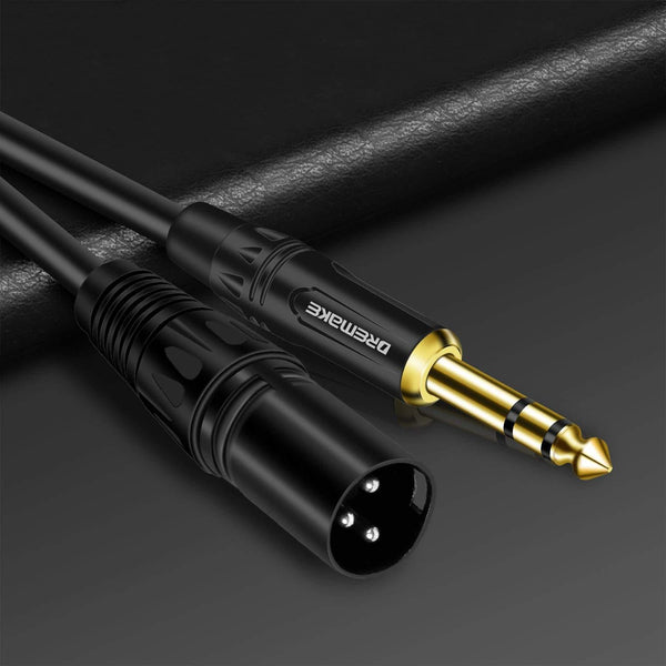 Planet Gates 6.35 mm 1/4 Inch TRS Male to XLR Male Audio Stereo Mic Cable - 6.5 mm 1/4 Inch Male to XLR Male Balanced Speaker Mic Cable