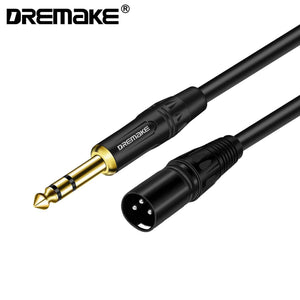 Planet Gates 6.35 mm 1/4 Inch TRS Male to XLR Male Audio Stereo Mic Cable - 6.5 mm 1/4 Inch Male to XLR Male Balanced Speaker Mic Cable