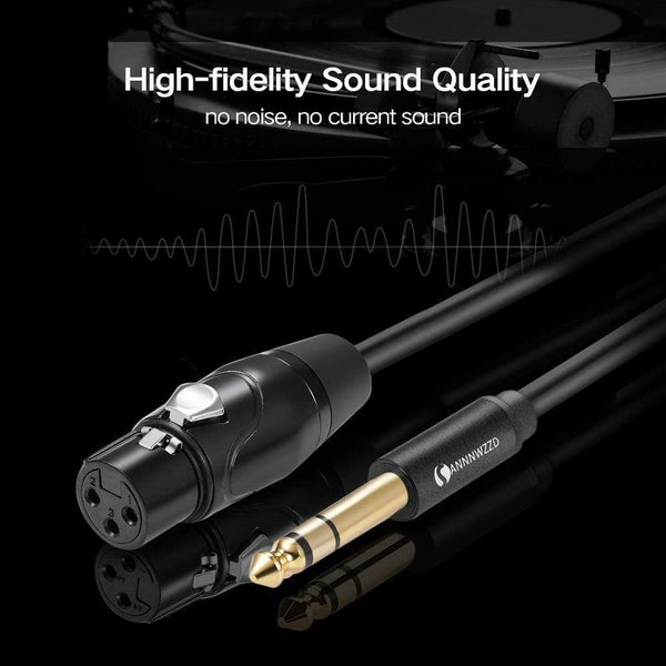 Planet Gates 6.35mm Jack to XLR Cable Male to Female Professional audio Cable 1m 2m 3m 5m for Microphones Speakers Sound Consoles Amplifier