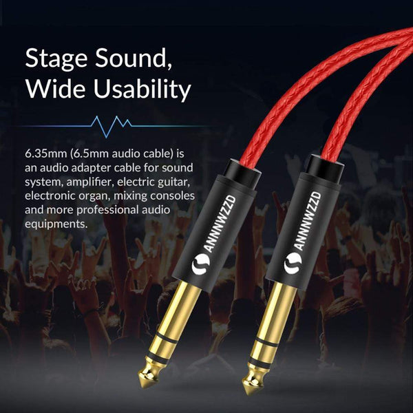 Planet Gates 6.35mm to 6.35mm Stereo Cable 1/4 Inch Male TRS Speaker Amp Cable Jack for Guitar Amplifier Keyboard Professional Instrument etc