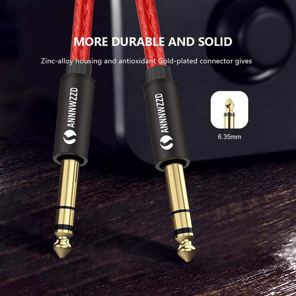 Planet Gates 6.35mm to 6.35mm Stereo Cable 1/4 Inch Male TRS Speaker Amp Cable Jack for Guitar Amplifier Keyboard Professional Instrument etc
