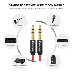 Planet Gates 6.35mm to 6.35mm Stereo Cable 1/4 Inch Male TRS Speaker Amp Cable Jack for Guitar Amplifier Keyboard Professional Instrument etc