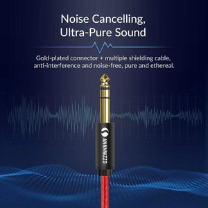 Planet Gates 6.35mm to 6.35mm Stereo Cable 1/4 Inch Male TRS Speaker Amp Cable Jack for Guitar Amplifier Keyboard Professional Instrument etc