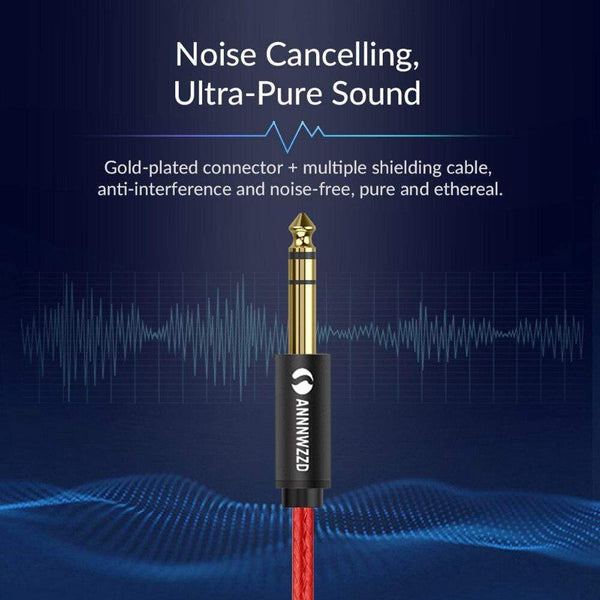 Planet Gates 6.35mm to 6.35mm Stereo Cable 1/4 Inch Male TRS Speaker Amp Cable Jack for Guitar Amplifier Keyboard Professional Instrument etc