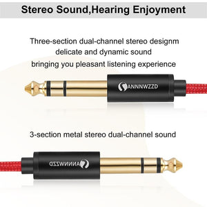 Planet Gates 6.35mm to 6.35mm Stereo Cable 1/4 Inch Male TRS Speaker Amp Guitar Cable 1m 2m 3m 5m for Guitar Mixer Amplifier Bass 6.5mm Audio