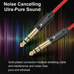 Planet Gates 6.35mm to 6.35mm Stereo Cable 1/4 Inch Male TRS Speaker Amp Guitar Cable 1m 2m 3m 5m for Guitar Mixer Amplifier Bass 6.5mm Audio