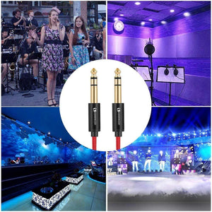 Planet Gates 6.35mm to 6.35mm Stereo Cable 1/4 Inch Male TRS Speaker Amp Guitar Cable 1m 2m 3m 5m for Guitar Mixer Amplifier Bass 6.5mm Audio