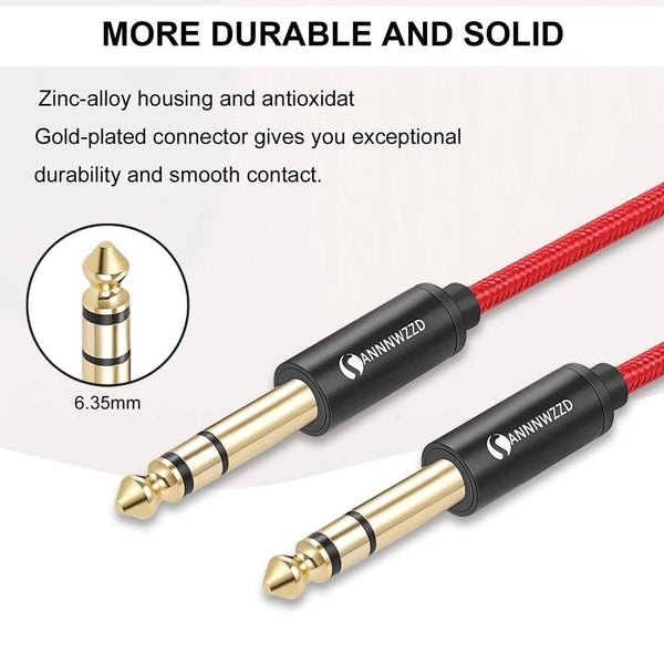 Planet Gates 6.35mm to 6.35mm Stereo Cable 1/4 Inch Male TRS Speaker Amp Guitar Cable 1m 2m 3m 5m for Guitar Mixer Amplifier Bass 6.5mm Audio