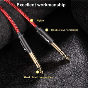 Planet Gates 6.35mm to 6.35mm Stereo Cable 1/4 Inch Male TRS Speaker Amp Guitar Cable 1m 2m 3m 5m for Guitar Mixer Amplifier Bass 6.5mm Audio