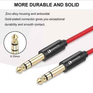 Planet Gates 6.35mm to 6.35mm Stereo Cable 1/4 Inch Male TRS Speaker Amp Guitar Cable 1m 2m 3m 5m for Guitar Mixer Amplifier Bass 6.5mm Audio